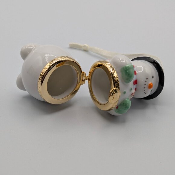 Hallmark Keepsake Porcelain Hinged Box 1997, Porcelain Snowman Ornament - Picture 6 of 11